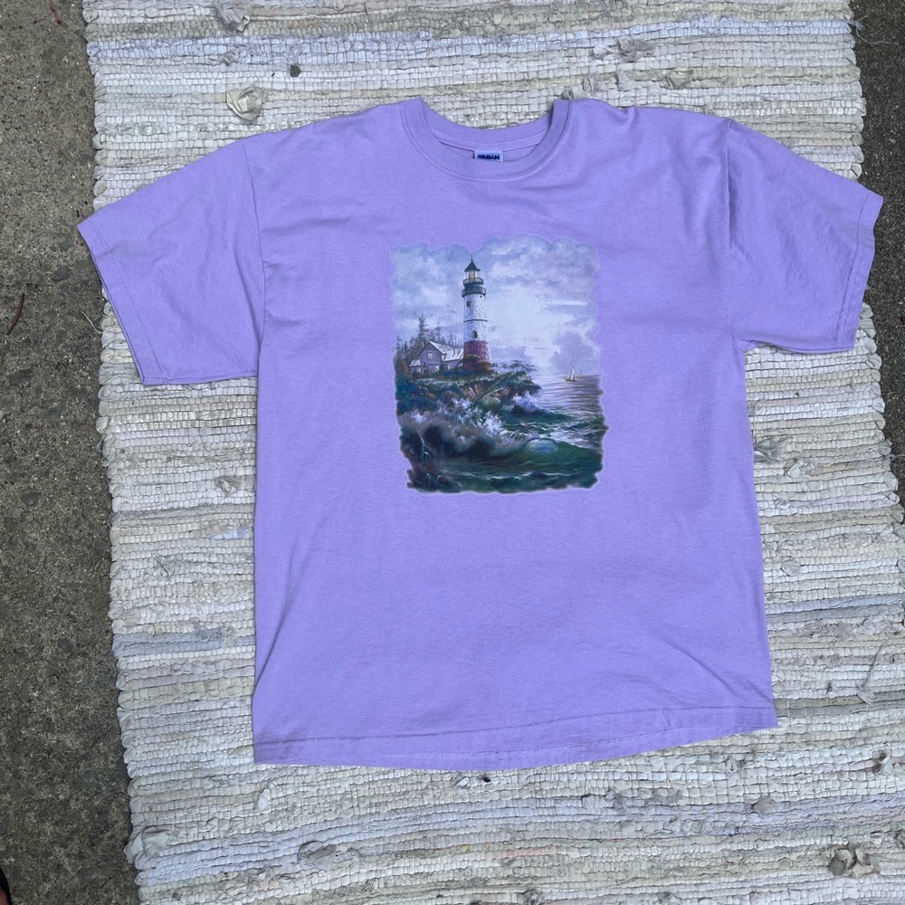 Lighthouse Beach Graphic Short Sleeve T-Shirt